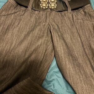 Maurices black grey Pants with Stylish Belt with Beautiful stones